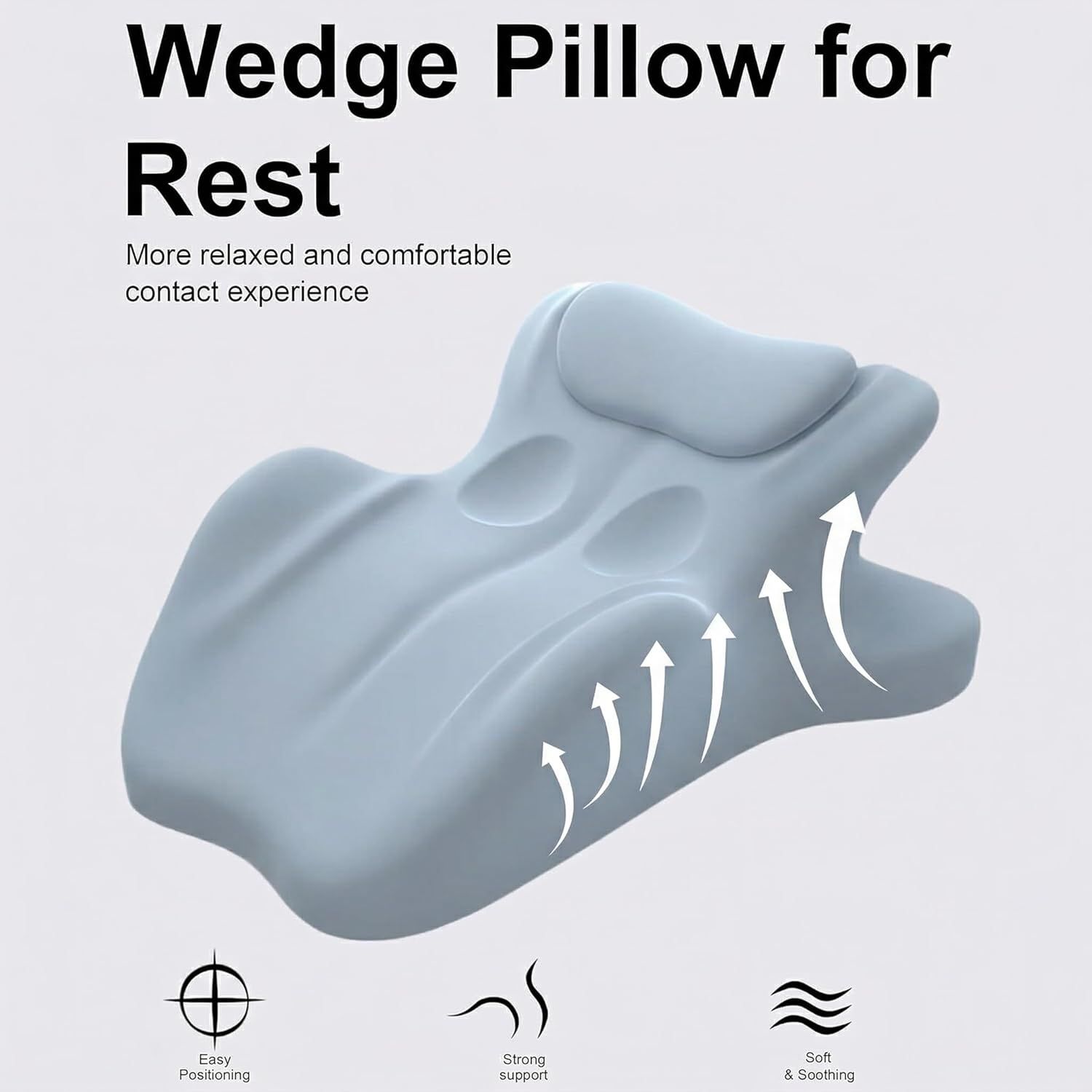 Wedge Pillow,Ergonomic Memory Foam, Contoured Support Pillows, 27° Angled Support for Waist and Neck, Multi-Position Support Pillow - Image 22