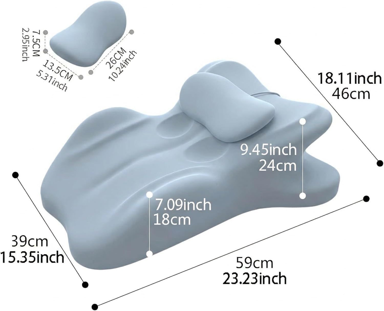Wedge Pillow,Ergonomic Memory Foam, Contoured Support Pillows, 27° Angled Support for Waist and Neck, Multi-Position Support Pillow - Image 25