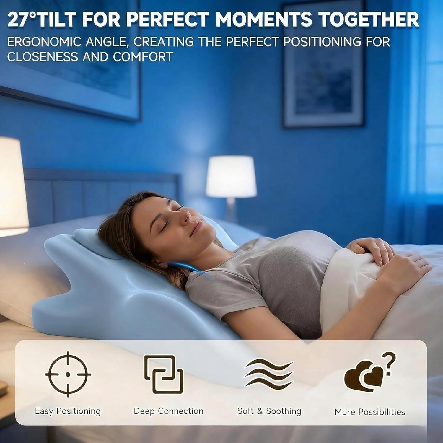 Wedge Pillow,Ergonomic Memory Foam, Contoured Support Pillows, 27° Angled Support for Waist and Neck, Multi-Position Support Pillow - Image 26