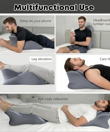 Wedge Pillow,Ergonomic Memory Foam, Contoured Support Pillows, 27° Angled Support for Waist and Neck, Multi-Position Support Pillow