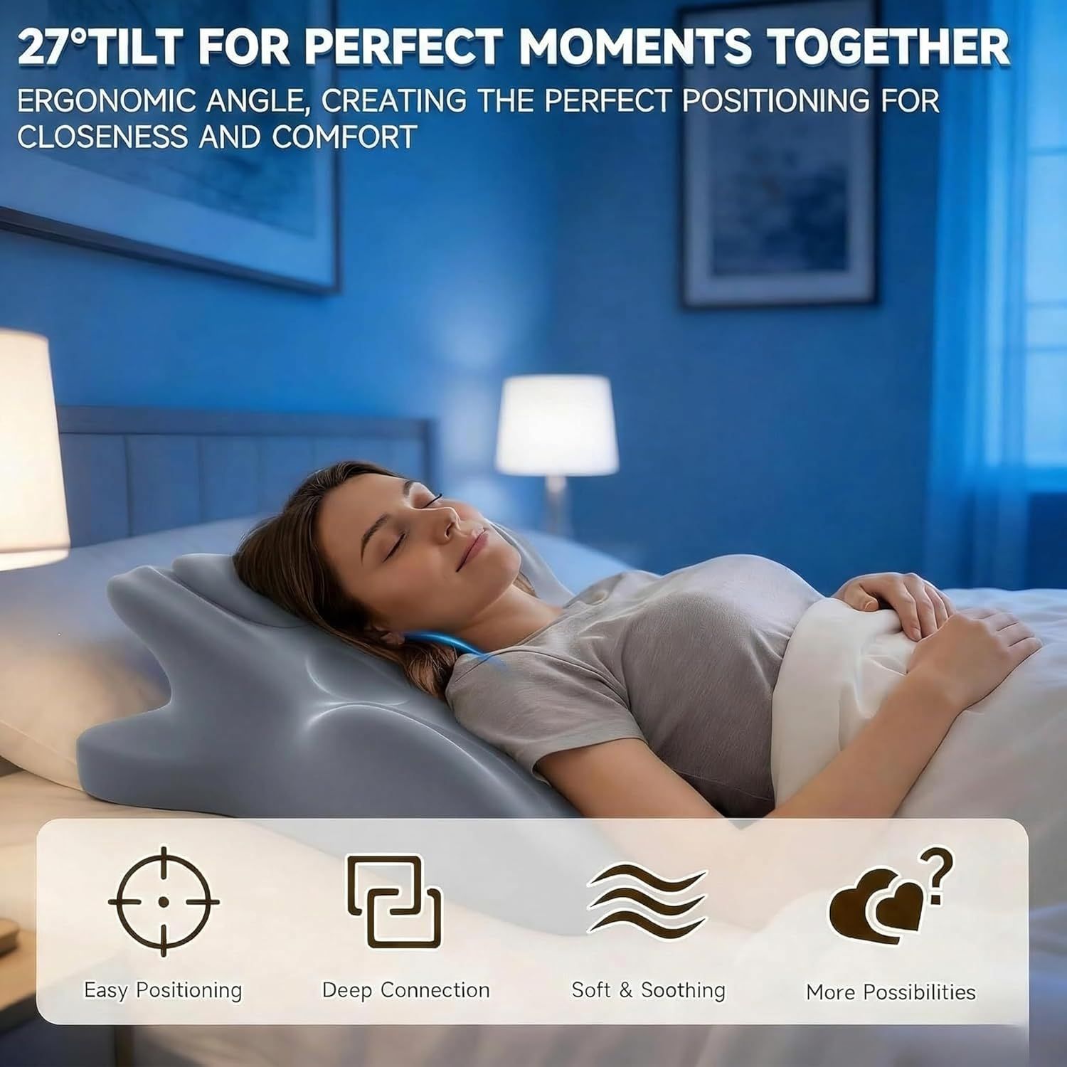 Wedge Pillow,Ergonomic Memory Foam, Contoured Support Pillows, 27° Angled Support for Waist and Neck, Multi-Position Support Pillow - Image 16