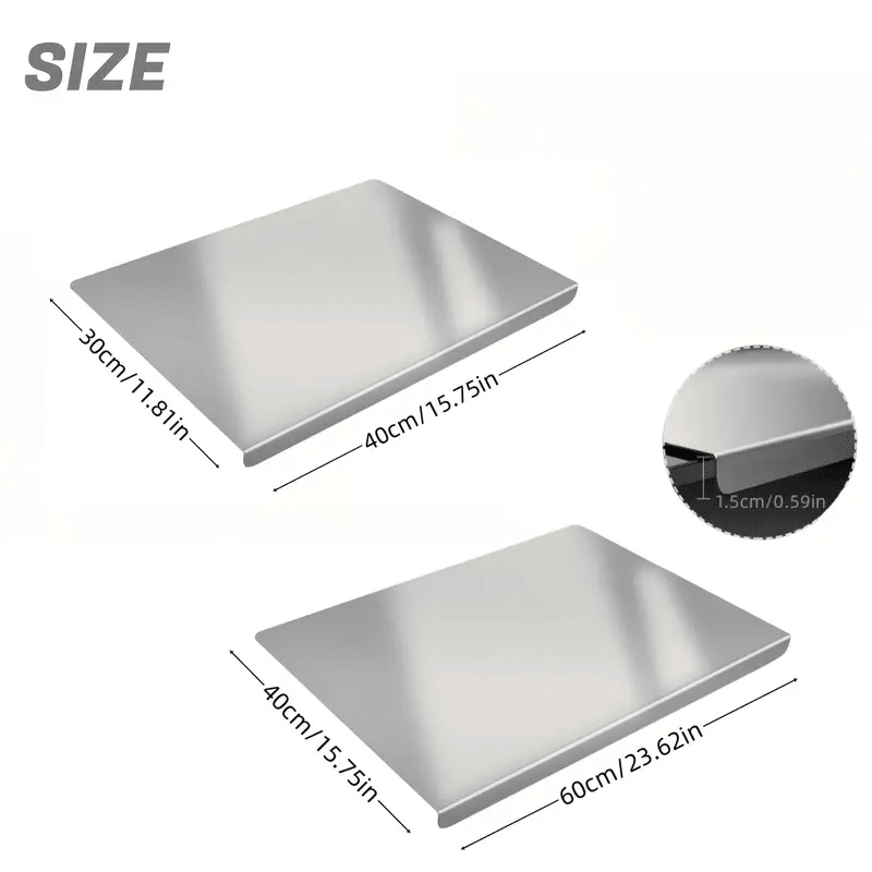 Stainless Steel Cutting Board with Lip for Kitchen Chopping Boards for Countertop Large Metal Cutting Board over Sink Suitable for Meat Fruits Vegetables Bread Noodle and Pizza Bamboo Knives - Image 24