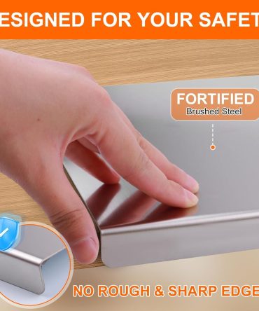 Stainless Steel Cutting Board with Lip for Kitchen Chopping Boards for Countertop Large Metal Cutting Board over Sink Suitable for Meat Fruits Vegetables Bread Noodle and Pizza Bamboo Knives