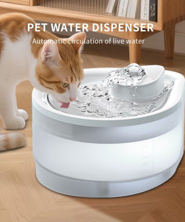 2500ML USB Pet Water Fountain, Teardrop-Shaped Automatic Cat Water Dispenser with Circulating Pump, Freshwater Filter for Cats and Dogs