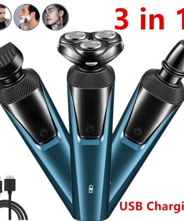Electric Shaver Mens Razor Rotary Waterproof Pop-Up Trimmer Wet Dry Cordless