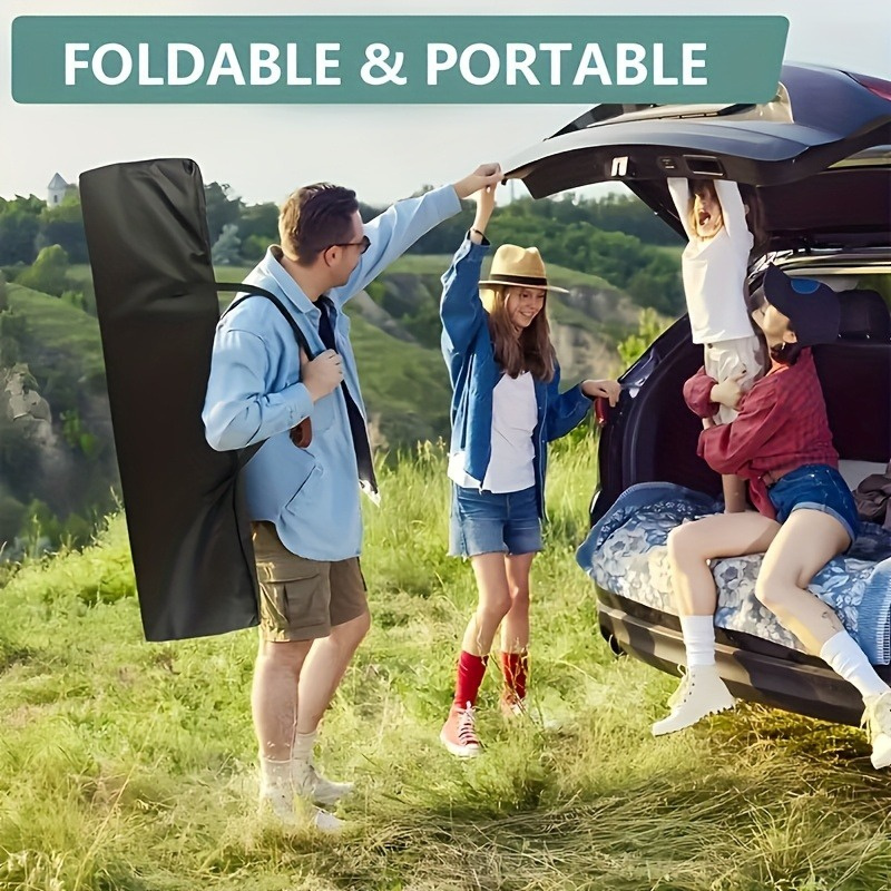 75-inch heavy-duty queen-size folding bed, 10-leg design for stable support, portable camping bed with side pockets and mattress, winter camping equipment - Image 7