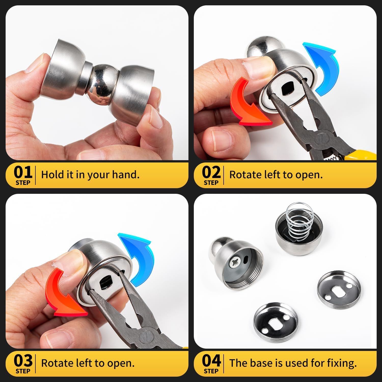 Powerful Magnetic Door Stopper - 2 Pcs Stainless Steel Mini Door Stop, Heavy Duty Magnetism Door Holder for Bedroom, Bathroom, Kitchen, Home, Office - Image 17