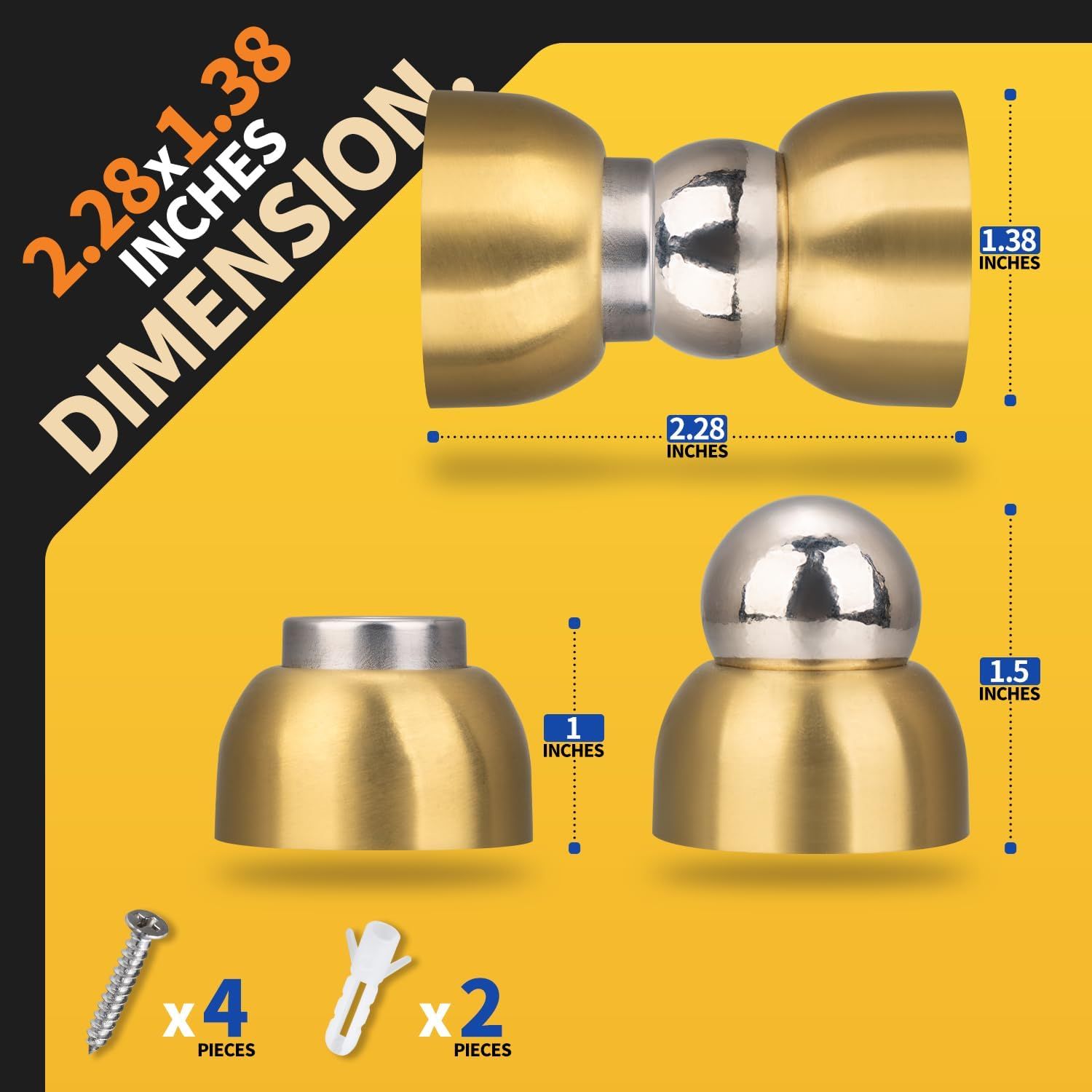 Powerful Magnetic Door Stopper - 2 Pcs Stainless Steel Mini Door Stop, Heavy Duty Magnetism Door Holder for Bedroom, Bathroom, Kitchen, Home, Office - Image 7
