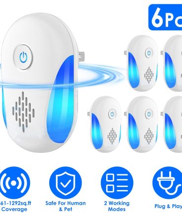 6 Pack Ultrasonic Pest Repeller, Operation Pest Wide Coverage Dual-Frequency Pest Control for Home Apartment Hotel Office Kitchen