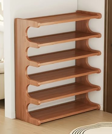 5/6-layer practical storage rack, shoe rack, space-saving design, multi-layer independent storage rack, wood grain finish, easy to assemble, self-supporting cubic shoe storage rack, storage rack, suit