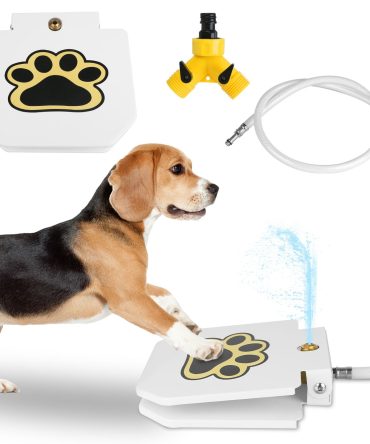Dog Water Fountain Outdoor Dog Pet Water Dispenser Step-on Activated Sprinkler w/ Interactive Paw Pedal Valve for Drinking Fresh Water