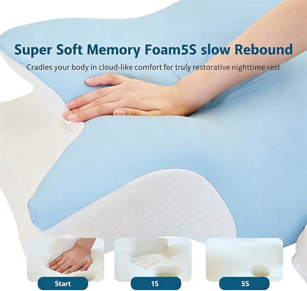 Cervical Memory Foam Pillow – Ergonomic Neck Support for Side, Back & Stomach Sleepers | Odorless Beauty Sleep Pillow for Deep Rest - Image 3
