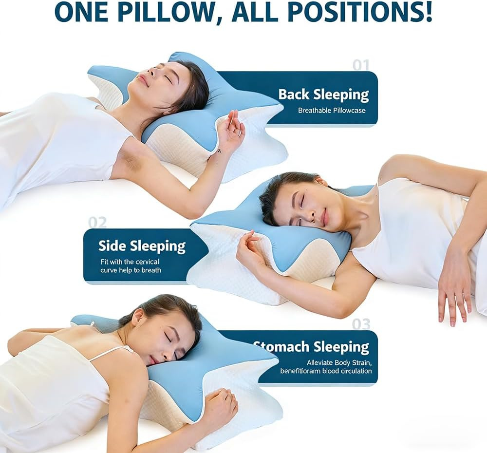 Cervical Memory Foam Pillow – Ergonomic Neck Support for Side, Back & Stomach Sleepers | Odorless Beauty Sleep Pillow for Deep Rest - Image 4