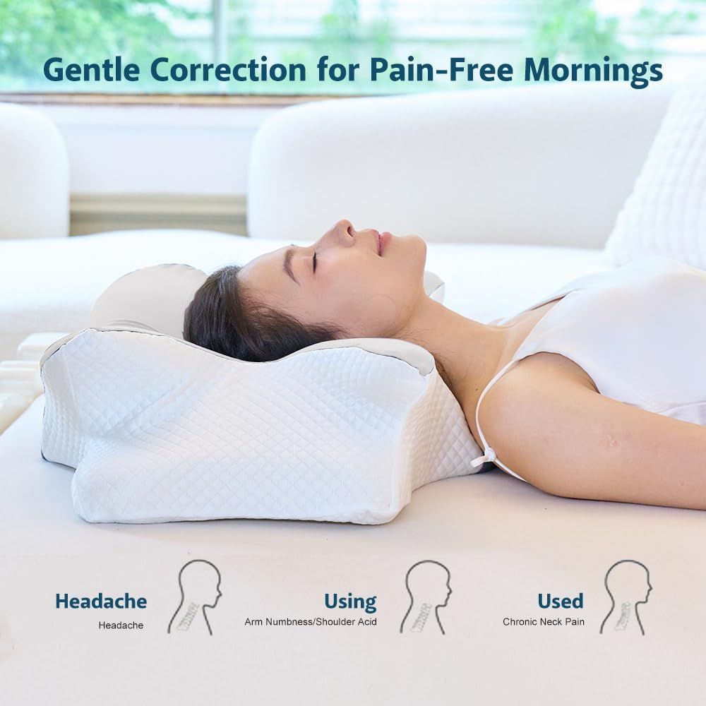 Cervical Memory Foam Pillow – Ergonomic Neck Support for Side, Back & Stomach Sleepers | Odorless Beauty Sleep Pillow for Deep Rest - Image 5