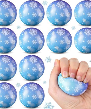 12 PCS Snowflake Party Favors Stress Balls, Sensory Fidget Toys Gifts for Kids Birthday Party Favors Supplies, Goodie Bag Stuffers