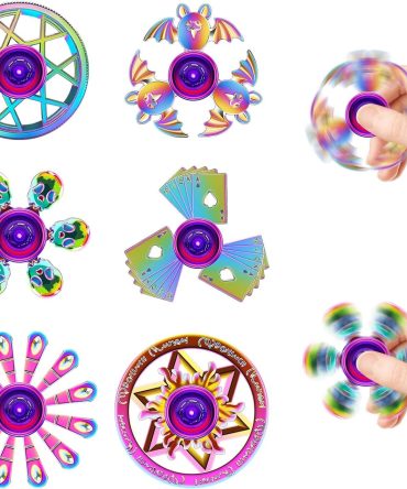 6 Pack Metal Fidget Spinner for Kids and Adults, Fidget Toys for Focus, Stress Relief, ADHD & Anxiety, Sensory Fidget Set for Blue Monday Relief