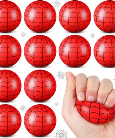 12 Pcs Spider Party Favors Stress Balls, Sensory Fidget Toys Gifts for Kids Birthday Party Supplies, Goodie Bag Stuffers