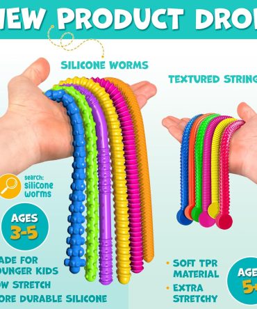 Stocking Stuffers for Kids - Stretchy Sensory Strings - Sensory Toys for Kids - Stocking Stuffers for Boys and Girls - Hours of Fun - Textured