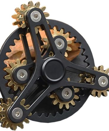 Pure Brass Fidget Spinner Gears Linkage Fidget Gyro Toy Metal DIY Hand Spinner Spins Long Time EDC Focus Meditation Break Bad Habits ADHD with Multiple Premium Bearings