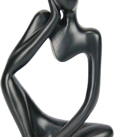 Resin Statue Thinker Style Decoration Abstract Sculptures Collectible Figurines for Home Decor Modern Office Shelf Desktop(Black Left.