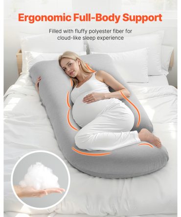 Pregnancy Pillow, G-Shaped Maternity Pillow for Sleeping, Full-Body Support Pillow with Removable & Washable Cover, Soft and Breathable Pregnancy Body Pillows for Back, Belly, Hips, Legs Relief