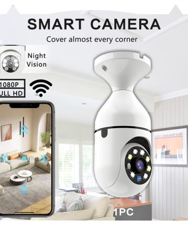 Light Bulb Security Camera Outdoor 2packs HD Wireless 5GHz/2.4GHz WiFi Home IP Cameras E27 360 Degree Panoramic,Motion Detection and Alarm,Two-Way Audio,Night Vision