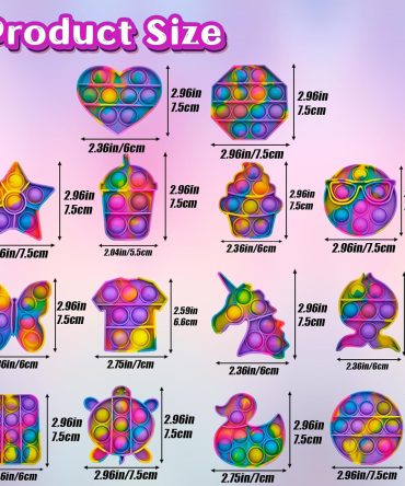 14 Pack Pop Fidget Sensory Toys Party Favors for Kids Fidget Toy Bulk Bubbles Popper for Valentine's Day Goodie Bag Stuffers Stress Toy for Birthday Party Favors Toddler Toys