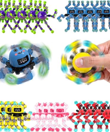 20 Pcs Transformable Fidget Spinner Toys for Kids, Stress Relief Sensory Toys for Autism ADHD, Birthday Party Favors, Easter Basket Essentials, Classroom Prizes, Stocking Stuffers for Boys Girls