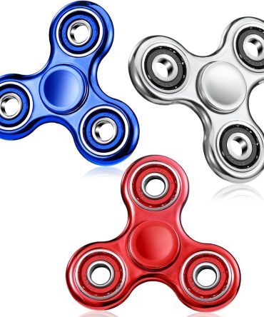 3 Pack Fidget Spinners for Kids & Adults, Stress Relief Sensory Toy Set, Smooth Fast Spin Desk Toys for Anxiety ADHD, Cool Stocking Stuffers Classroom Rewards Birthday for Kids