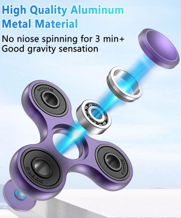 Fidget Spinner Toys, Durable High Speed Bearing Metal Hand Finger Spinners EDC ADHD Focus Anxiety Stress Relief Boredom Killing Time Toys for Kids Adults Purple