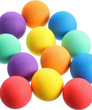 24 Pieces Soft Foam Balls Bulk Lightweight Balls for Safe Indoor Toys Fun Assorted Colors Sponge Balls Birthday Party Favors Bag Gifts