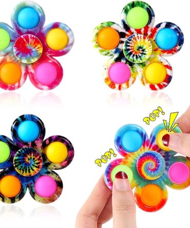 12 Pack Fidget Spinners for Kids Adults Valentines Party Favors, Pop Fidget Toys Bulk for Stress Anxiety ADHD Relief, New Year Eve Party Gifts Treasure Box Toys for Classroom Prizes