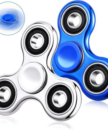 2Pcs Fidget Spinner for Kids Adults Stress Relief Sensory Fidget Toys Cool Electroplated Fidget Spinners ADHD Autism Christmas Birthday Gifts Stocking Stuffers Classroom Prizes for Boys Girls