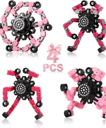 Stocking Stuffers Fidget Toys for Teen Girls, Kids Christmas Toys Gifts for Girls Pink Transformable Fidget Spinners for Women Men