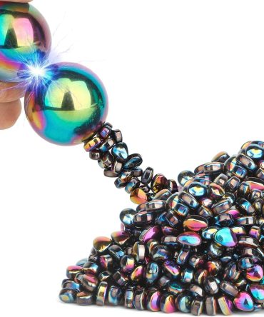 Magnet Slime Putty, Fidget Toy Ferrite Putty Beads, Hematite Magnetic Stones Eggs with 1.26 inch Magnet Balls, Cool Desk Toy