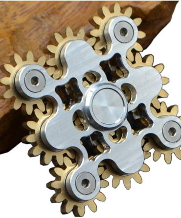 Pure Brass Fidget Spinner Gears Linkage Fidget Gyro Toy Metal DIY Hand Spinner Spins Long Time EDC Focus Meditation Break Bad Habits ADHD with Multiple Premium Bearings