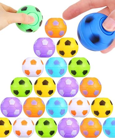 32 PCS Fidget Spinners Soccer Ball Toys for Kids, Soccer Party Favors Goodie Bag Stuffers, Rotatable Soccer Finger Stress Balls for Classroom Prizes