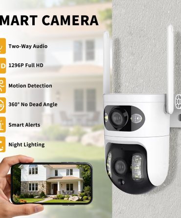 Dual eye gun ball linkage monitoring camera, panoramic+detail dual camera, high-definition security more comprehensive