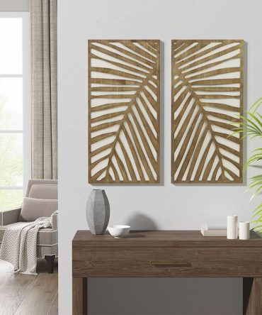 Two-tone 2-piece Wood Panel Wall Decor Set