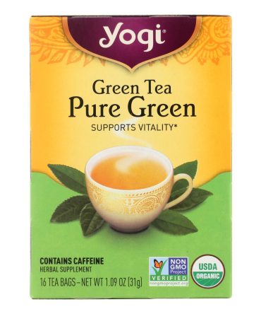Yogi Organic Pure Green Herbal Tea - 16 Tea Bags - Case Of 6