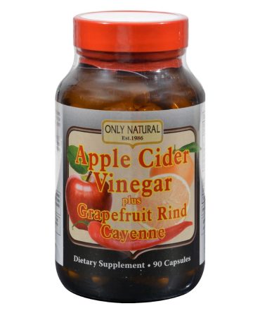 Only Natural Apple Cider Vinegar Plus Grapefruit Rind And Cayenne - 500 Mg - 90 Capsules