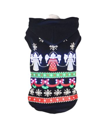 Pet Life LED Lighting Patterned Holiday Hooded Sweater Pet Costume