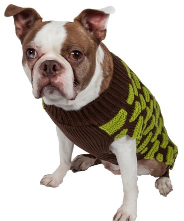 Fashion Weaved Heavy Knit Designer Ribbed Turtle Neck Dog Sweater