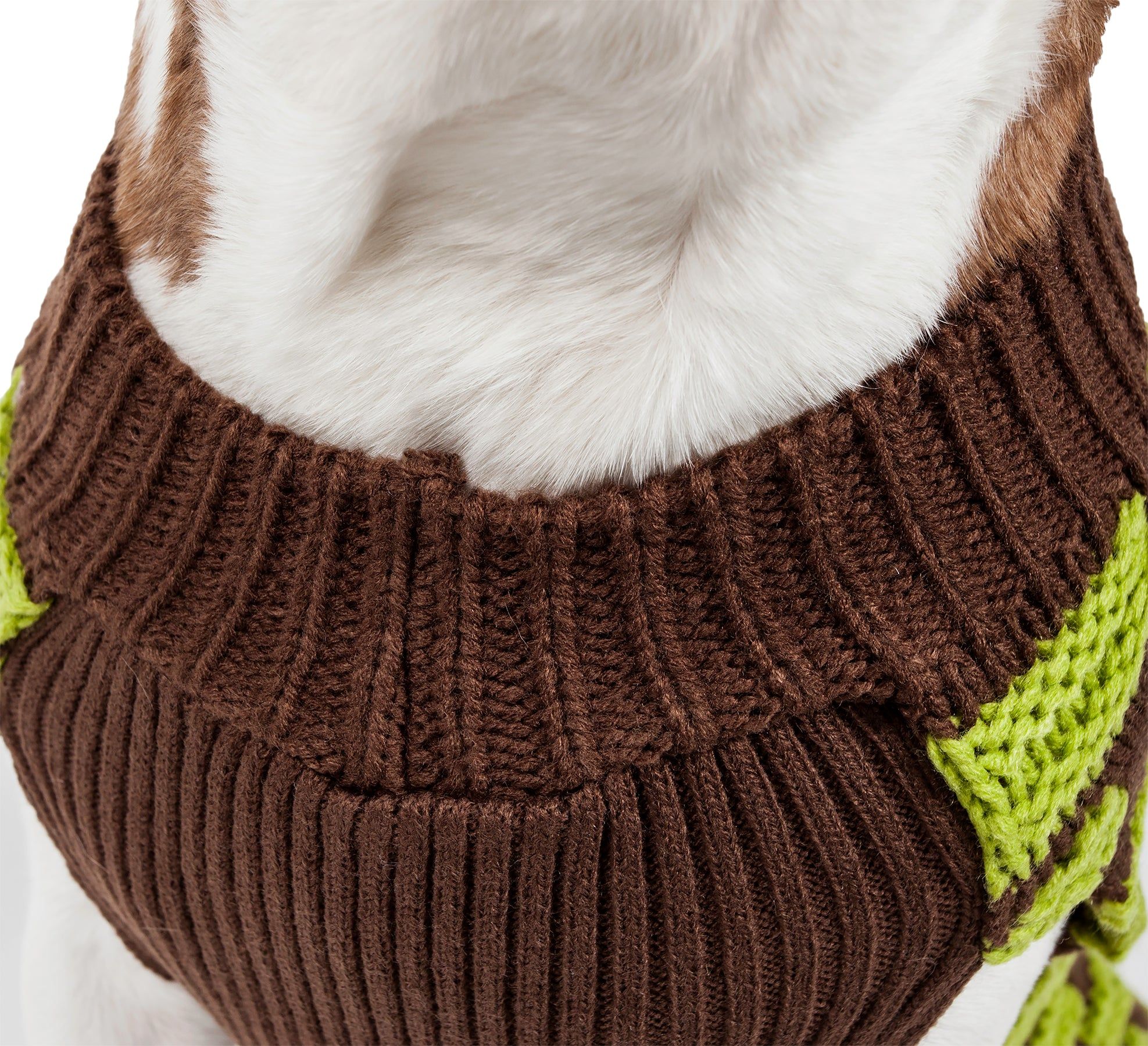Fashion Weaved Heavy Knit Designer Ribbed Turtle Neck Dog Sweater - Image 5