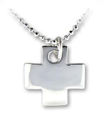 LOAS1164 - High-Polished 925 Sterling Silver Chain Pendant with No Stone