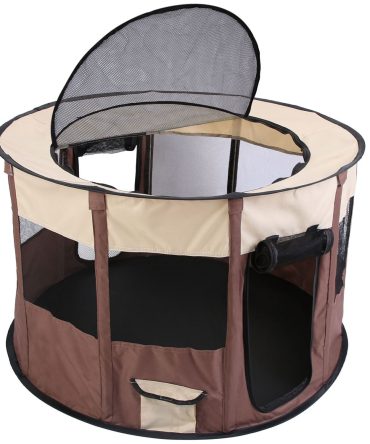 Foldable Playpen for Dog with Carry Bag Portable Travel Waterproof Indoor Outdoor Pet Cage Tent Detachable Upper Cover For Dog Cat Rabbit