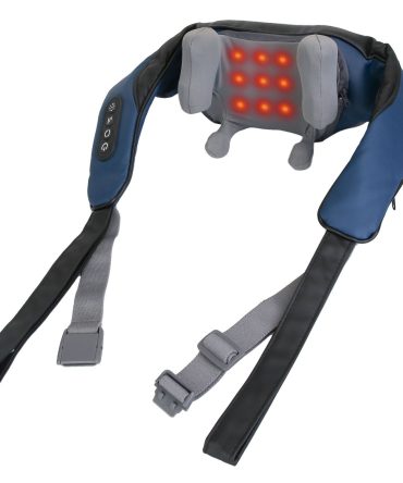 Electric Neck Shoulder Massager with Infrared Light Heating 3 Massage Modes Speeds Kneading Grasping Shiatsu Massage Pillow For Back Arms Thighs Release Pain