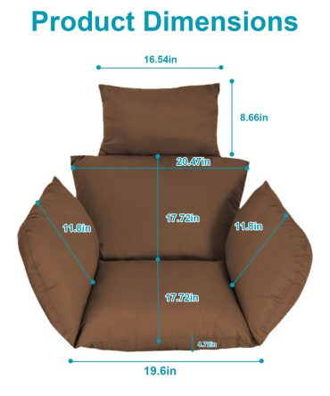 Egg Chair Cushion Hanging Basket Seat Cushion Thicken Soft Egg Swing Chair Pad Hanging Egg Chair Cushion with Headrest