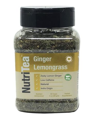 NUTRITEA Natural Turmeric Ginger, 4 oz(113.5 gm) Full Leaf Gourmet Jar - Makes 55 Cups - Curcumin