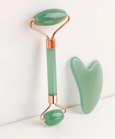 Gua Sha Board 2PCS Massage Stone for Facial Body Skincare Roller Scraping Massager Natural Resin Facial Lifting Scraper Neck Anti Wrinkle Massager Tool